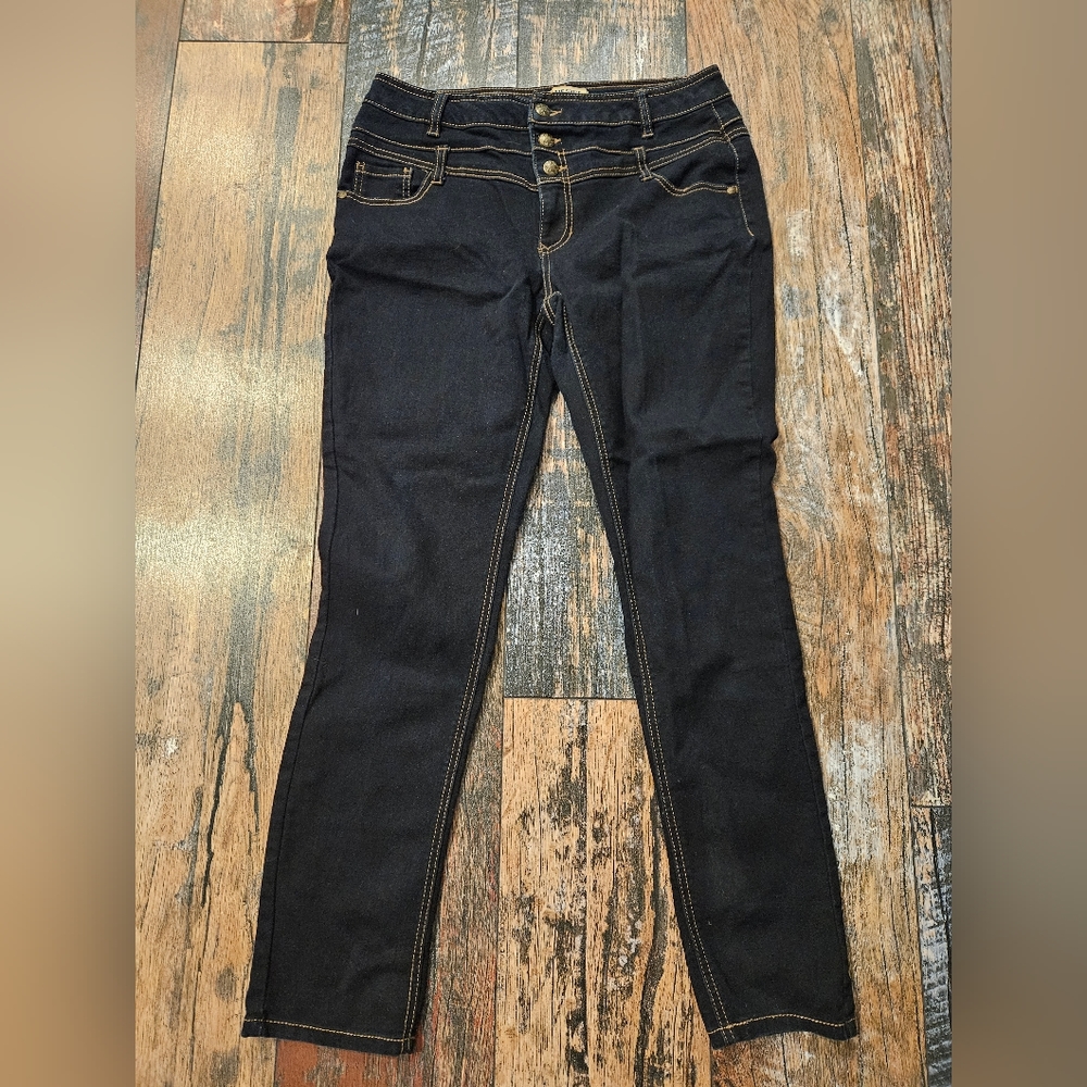 Blue Spice Dark Blue Stretch Denim Jeans, Size 12